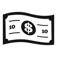 banconota icona, semplice nero stile vettore