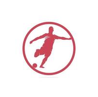 calcio e calcio giocatore uomo logo vettore. silhouette vettore