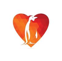 pinguino cuore forma concetto logo modello vettore icona illustrazione design