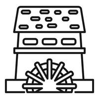 acqua mulino Casa icona, schema stile vettore