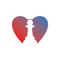 scacchi cuore forma logo design vettore Immagine