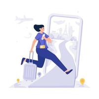 vacanza viaggio servizio applicazione illustrazione vettore