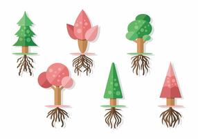 Albero con radici Vector Set