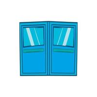 blu Doppio Ingresso porte icona, cartone animato stile vettore