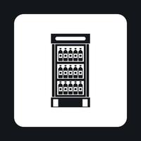 frigorifero vetrina con bottiglie icona vettore
