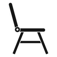 pieghevole plastica sedia icona, semplice stile vettore