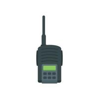 polizia walkie talkie icona, piatto stile vettore