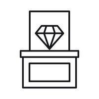 diamante su un' piedistallo icona, schema stile vettore