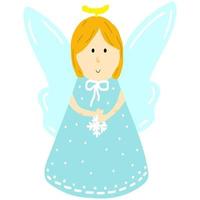 carino mano disegnato poco Natale angelo con ali, nuove anno carta, web design elemento vettore