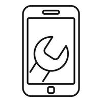 Telefono riparazione servizio icona, schema stile vettore