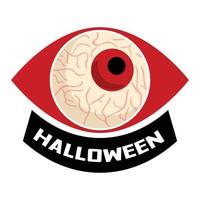 Halloween bulbo oculare logo, cartone animato stile vettore