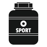 sport nutrizione plastica vaso icona, semplice stile vettore