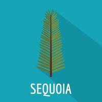 sequoia foglia icona, piatto stile vettore