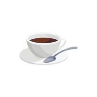 caffè tazza icona, cartone animato stile vettore