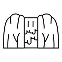 giungla cascata icona, schema stile vettore