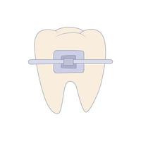 bretelle su dente icona, cartone animato stile vettore