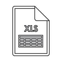 xls file estensione icona, schema stile vettore