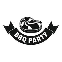 bistecca bbq festa logo, semplice stile vettore