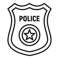 polizia oro distintivo icona, schema stile vettore