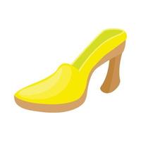 giallo scarpa icona, cartone animato stile vettore