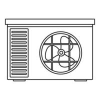all'aperto aria unità condizionatore icona, schema stile vettore