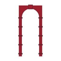 rosso arco icona nel piatto stile vettore