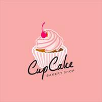 Cupcake logo vettore rosa forno