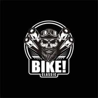 bicicletta club classico cranio logo vettore