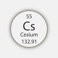 simbolo del cesio. elemento chimico della tavola periodica. illustrazione vettoriale. vettore