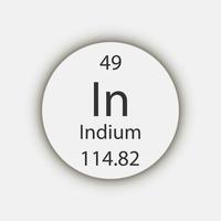 simbolo dell'indio. elemento chimico della tavola periodica. illustrazione vettoriale. vettore