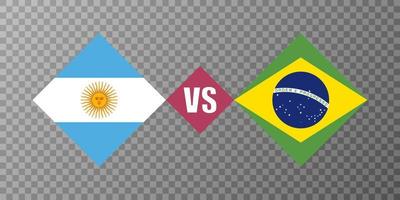 brasile vs argentina bandiera concetto. vettore illustrazione.