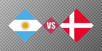 argentina vs Danimarca bandiera concetto. vettore illustrazione.