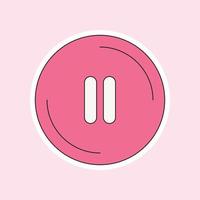 un' pausa icona isolato su morbido rosa sfondo vettore