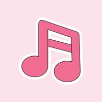 un' Nota musica isolato su morbido rosa sfondo vettore