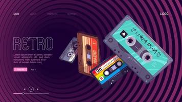 retrò mixtape cartone animato manifesto con Audio mescolare nastri vettore