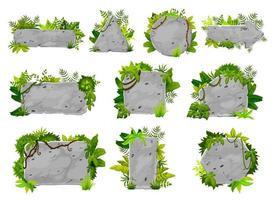 cartone animato foresta giungla liana e pietra gioco risorse vettore