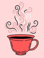 Stampa design illustrazione colore caffè o tè Vintage ▾ vettore