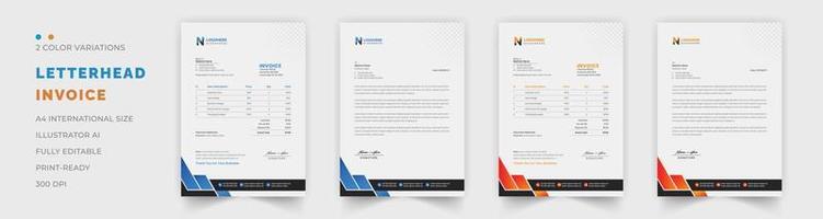 professionale fattura e carta intestata design per il aziendale ufficio. carta intestata, fattura design illustrazione. semplice e creativo moderno aziendale pulito design vettore