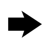 dritto appuntito freccia icona. nero freccia puntamento per il Giusto. nero direzione puntatore. vettore illustrazione