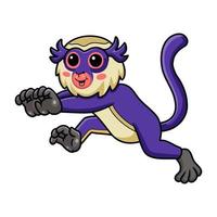 carino mona scimmia cartone animato in esecuzione vettore