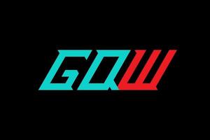 gqw lettera e alfabeto logo design vettore