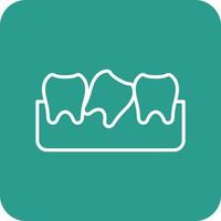 saggezza dente linea il giro angolo sfondo icone vettore