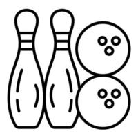 icona della linea di bowling vettore