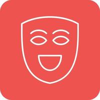 Teatro maschera linea il giro angolo sfondo icone vettore