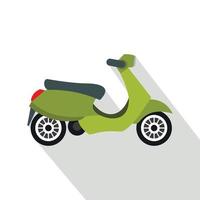 verde scooter icona, piatto stile vettore