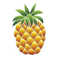 fresco ananas icona, cartone animato stile vettore