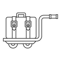 valigia su un' carrello icona, schema stile vettore