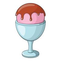 ghiaccio crema palla icona, cartone animato stile vettore