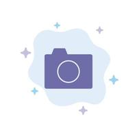 telecamera Immagine foto di base blu icona su astratto nube sfondo vettore