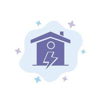 casa Casa energia energia blu icona su astratto nube sfondo vettore